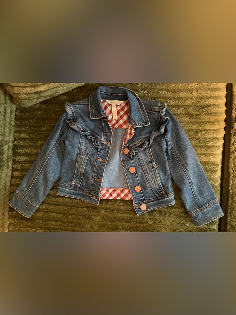 Matilda Jane size 4 Collins Girl Jean Jacket Denim Gingham